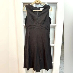 Christopher & Banks | Black Linen Blend A-Line Dress Size 10P Petite NWT